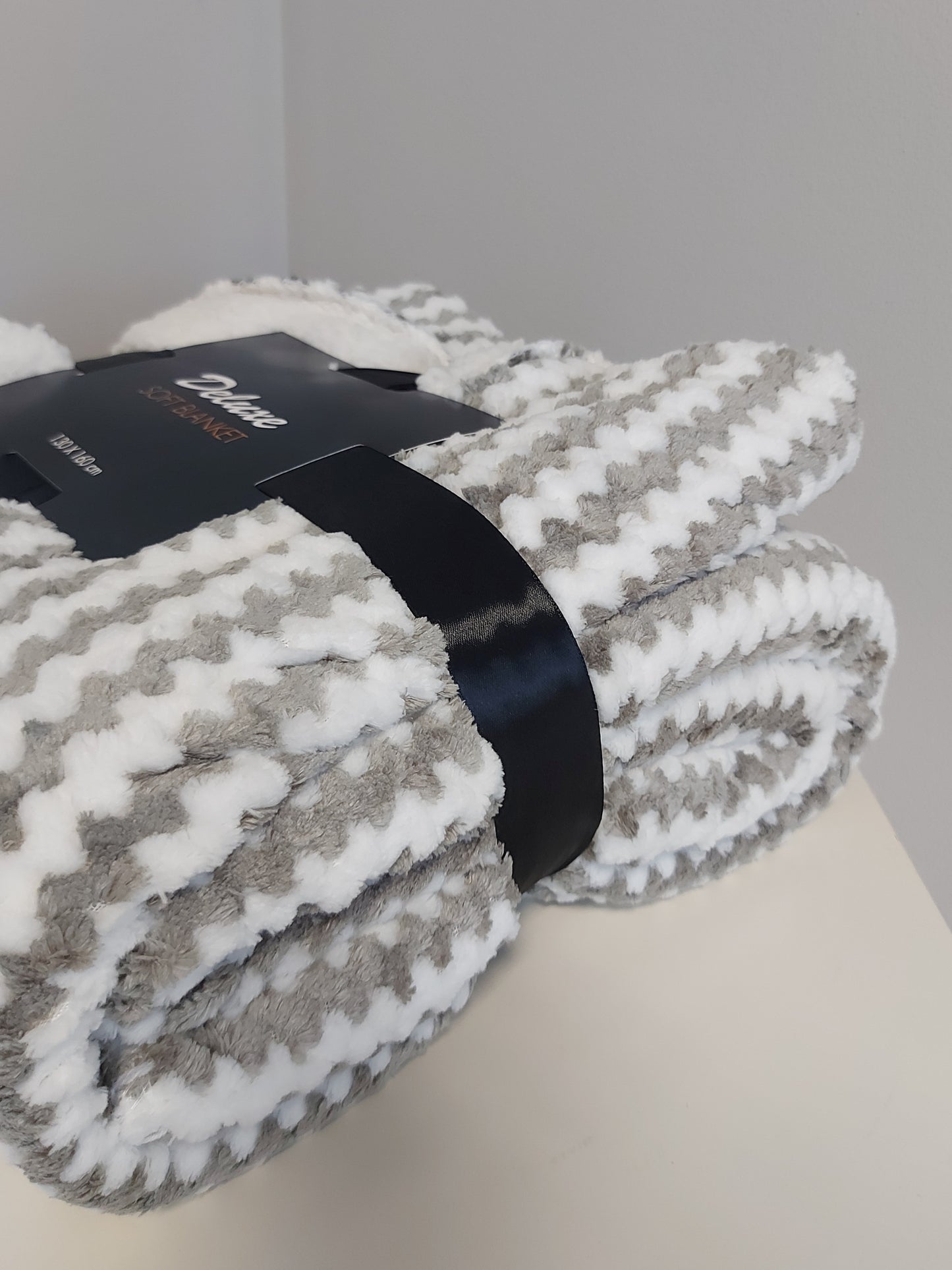 Plaid da Divano 130X160 cm Grigio e Bianco ZA52
