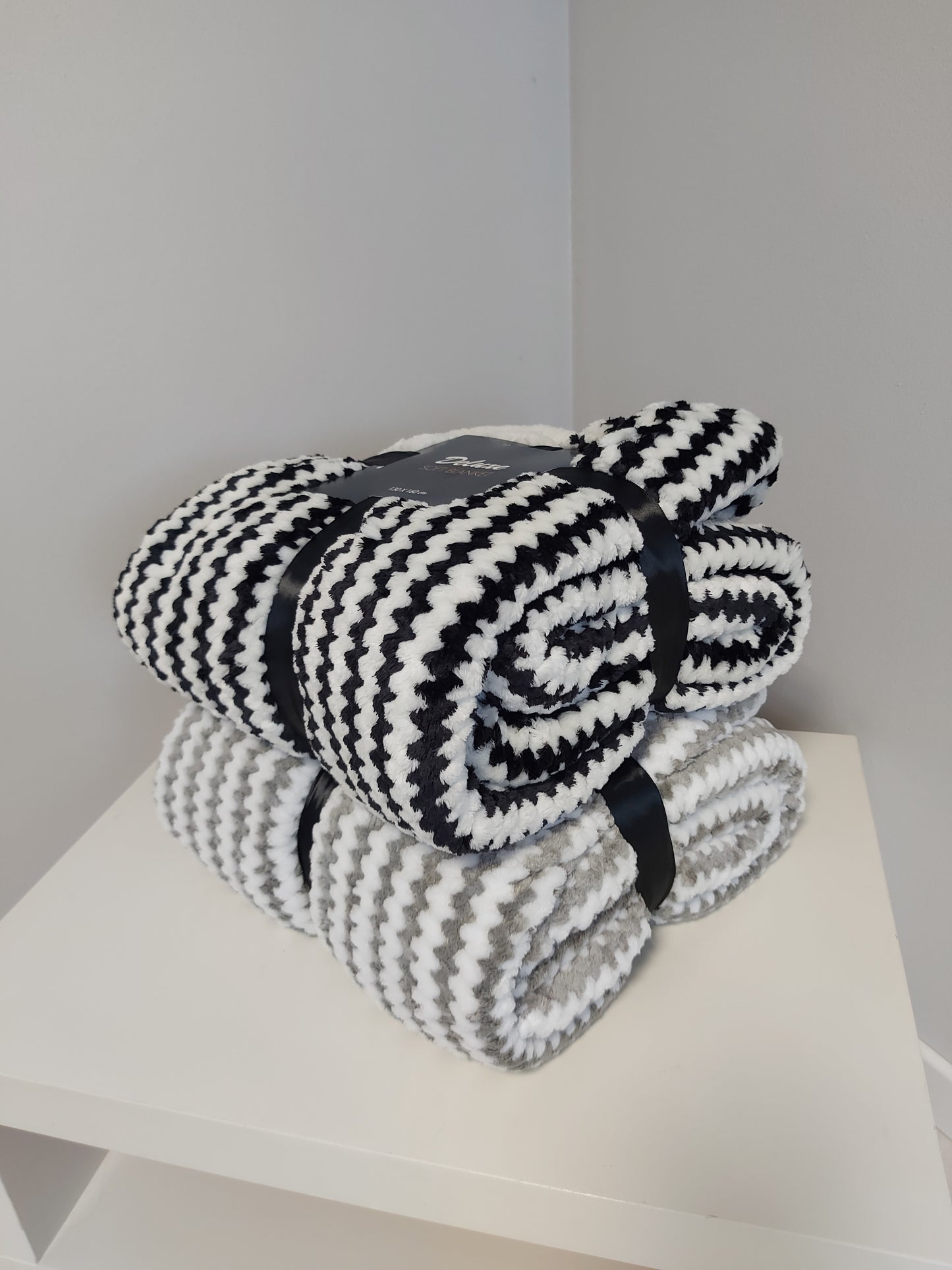 Plaid da Divano 130X160 cm Grigio e Bianco ZA52