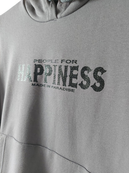 Felpa con Cappuccio Grigia Happiness