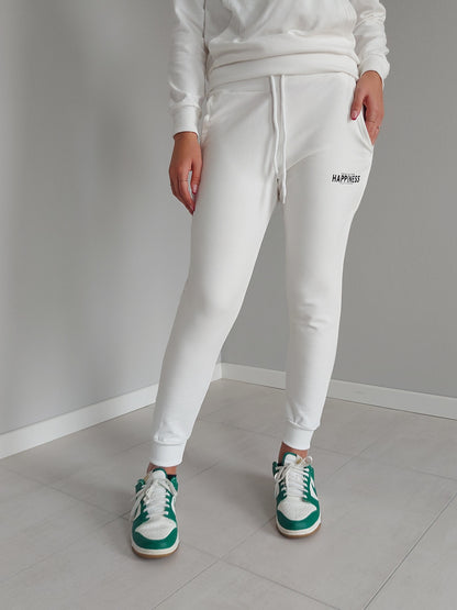 Pantaloni Joggers Bianchi Heppiness