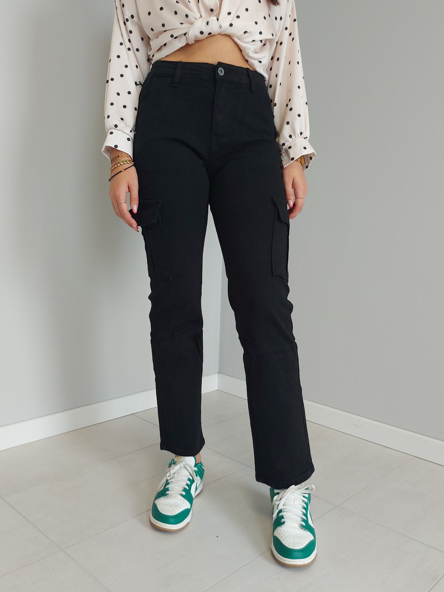 Pantaloni Cargo Neri