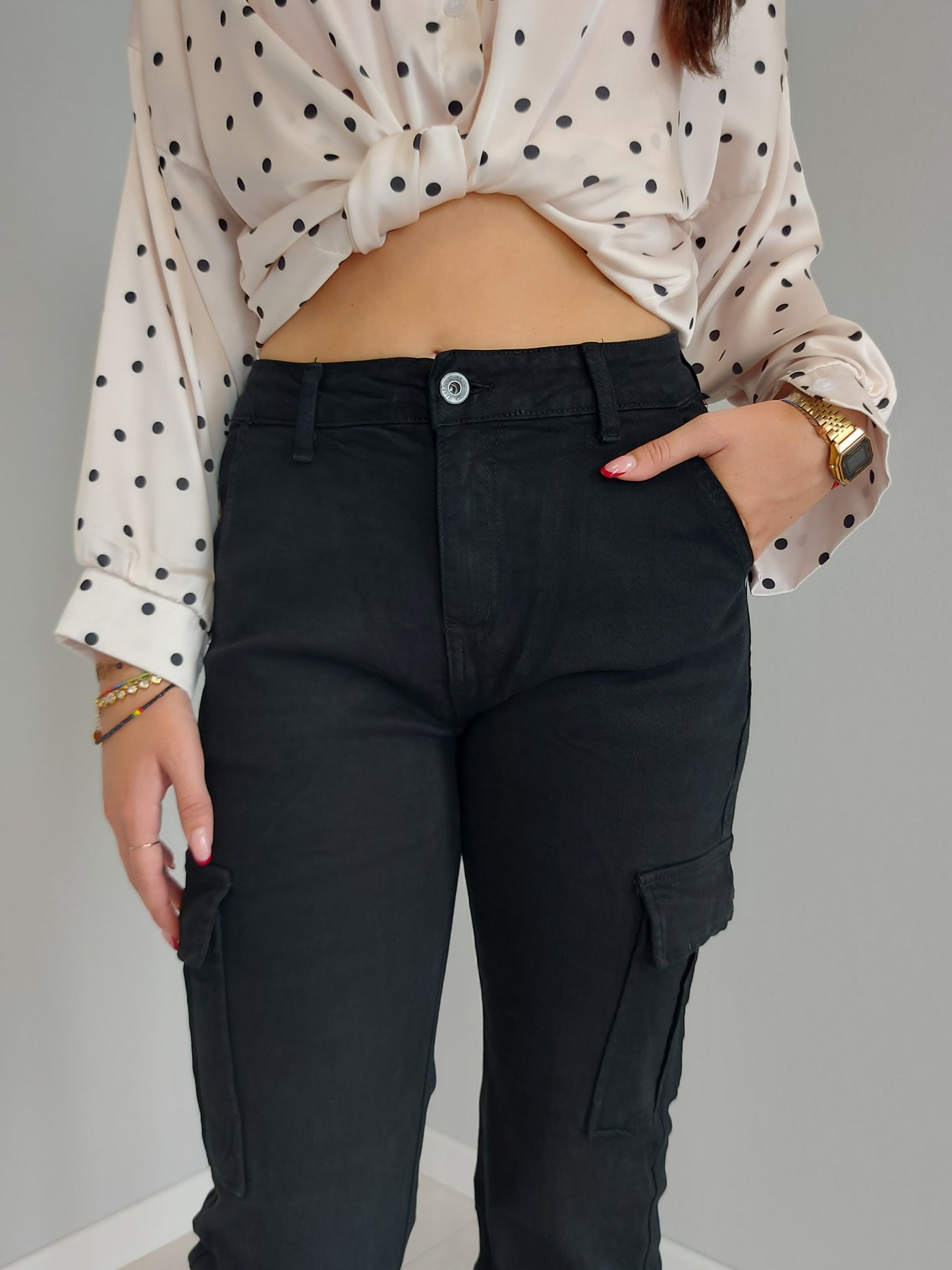 Pantaloni Cargo Neri