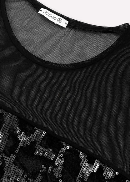 Top da Donna con Paillettes e Maniche Trasparenti Jadea 4823