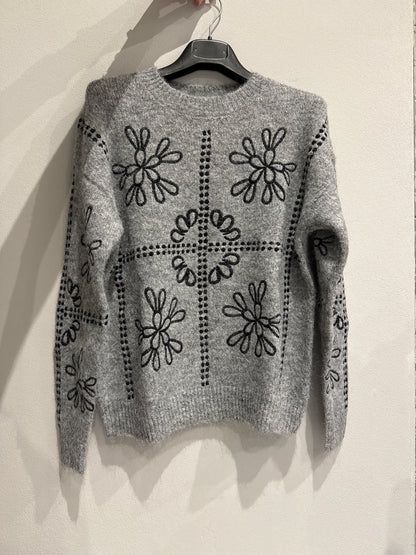 Maglione in Lana Ricamato