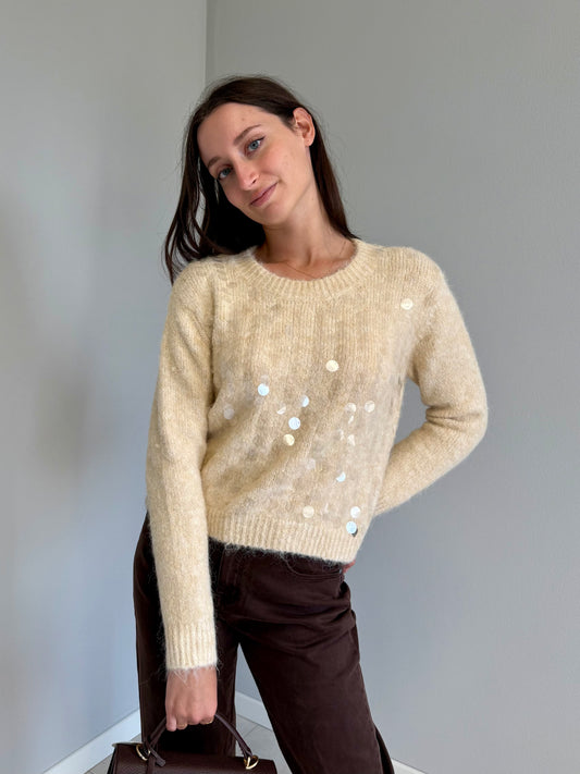 Maglione Panna con Paillettes