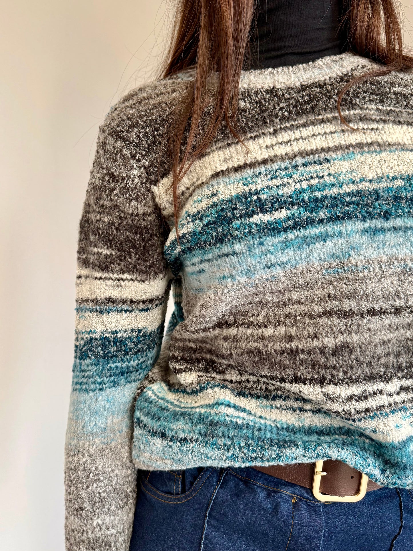 Maglione in Lana Blu Sfumato