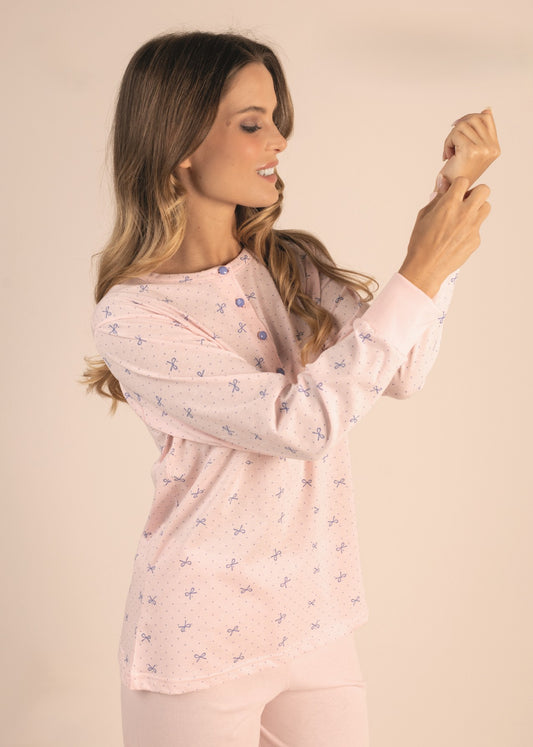 Pigiama Leggero Donna Jersey 5 Bottoni Manica Lunga 5310