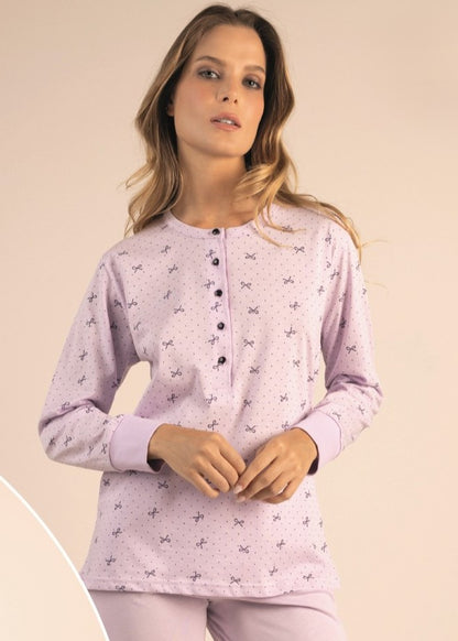 Pigiama Leggero Donna Jersey 5 Bottoni Manica Lunga 5310