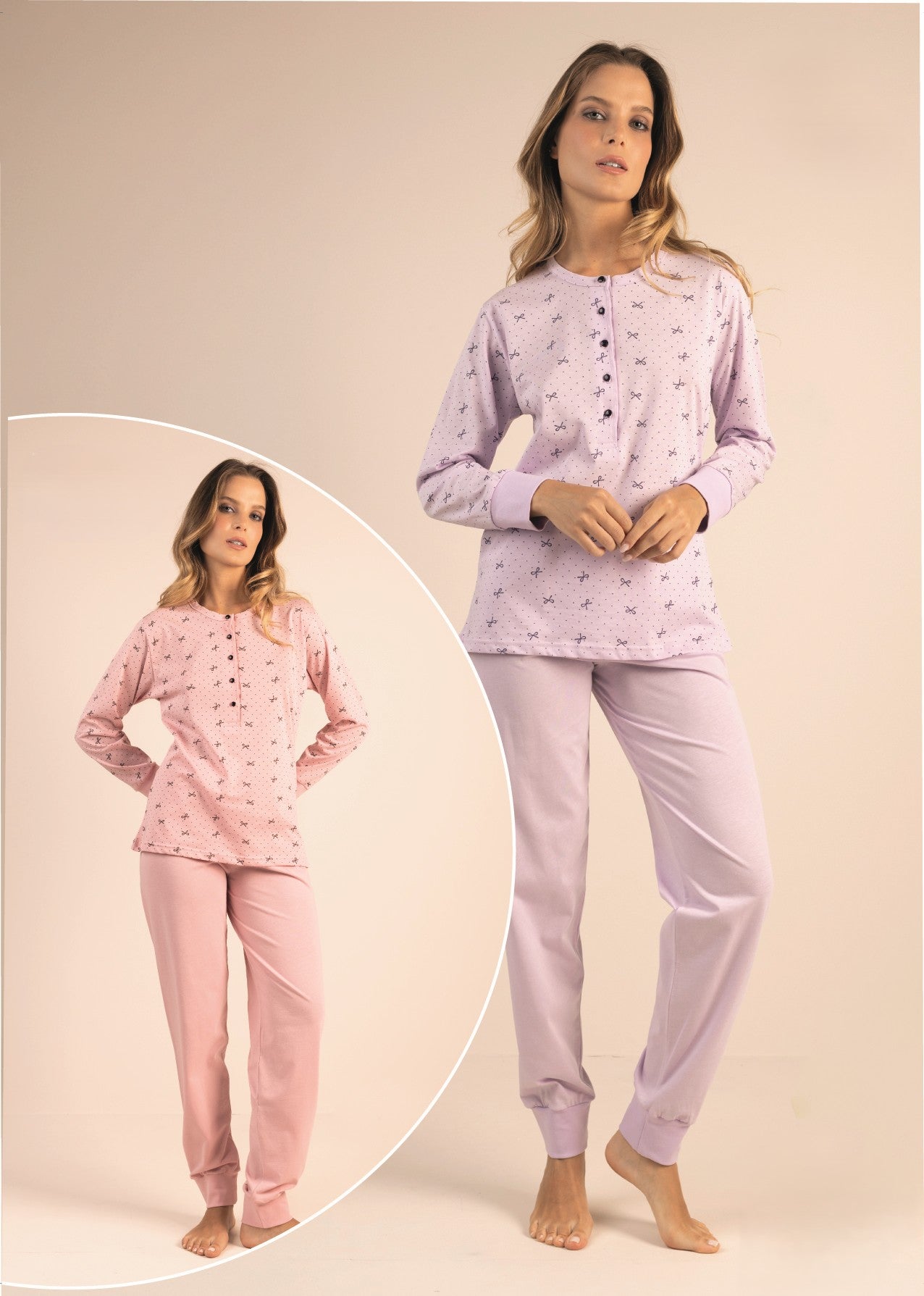 Pigiama Leggero Donna Jersey 5 Bottoni Manica Lunga 5310