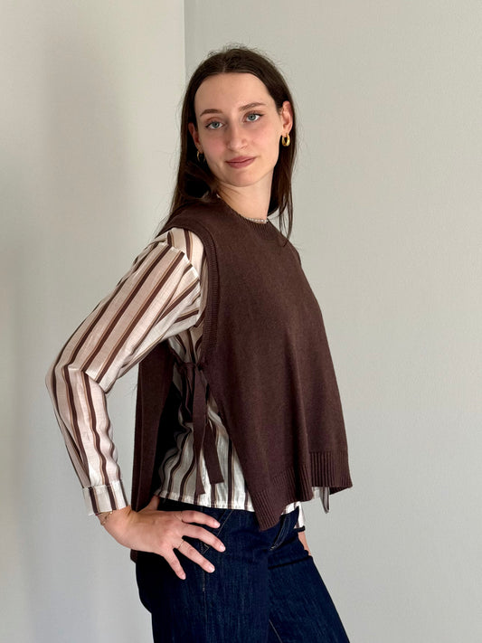 Gilet Smanicato Marrone da Donna
