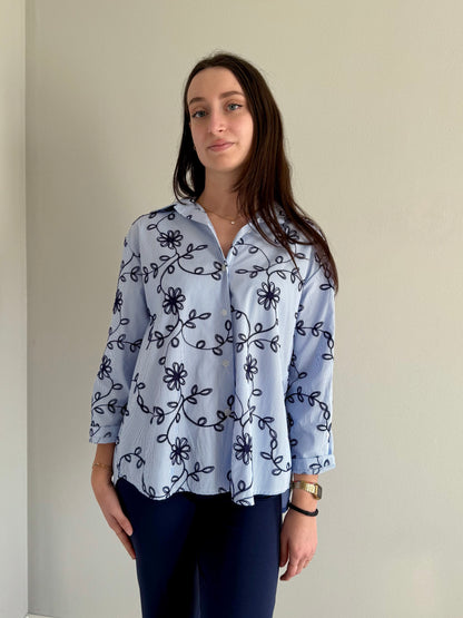 Camicia Ricamata Azzurra