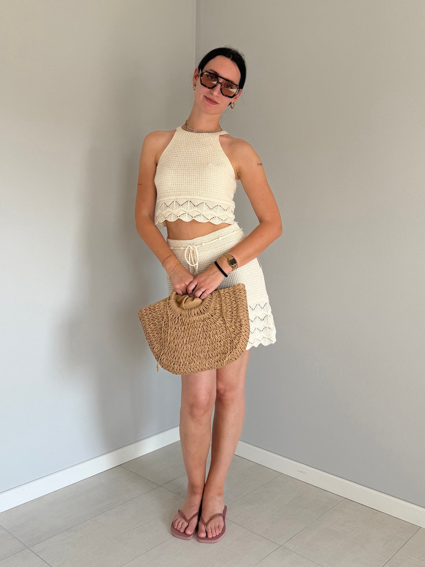 Coordinato Estivo Top e Gonna in Maglia