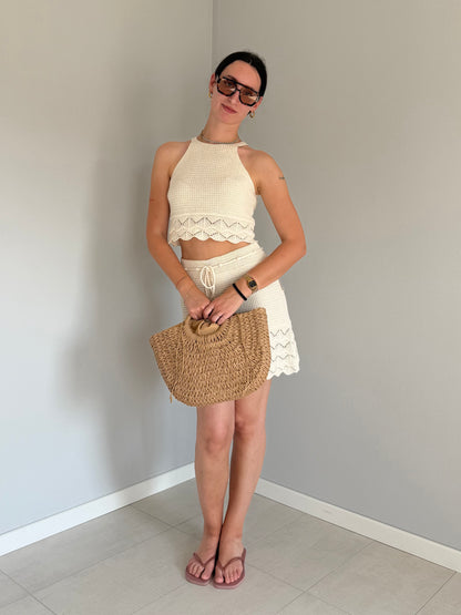 Coordinato Estivo Top e Gonna in Maglia