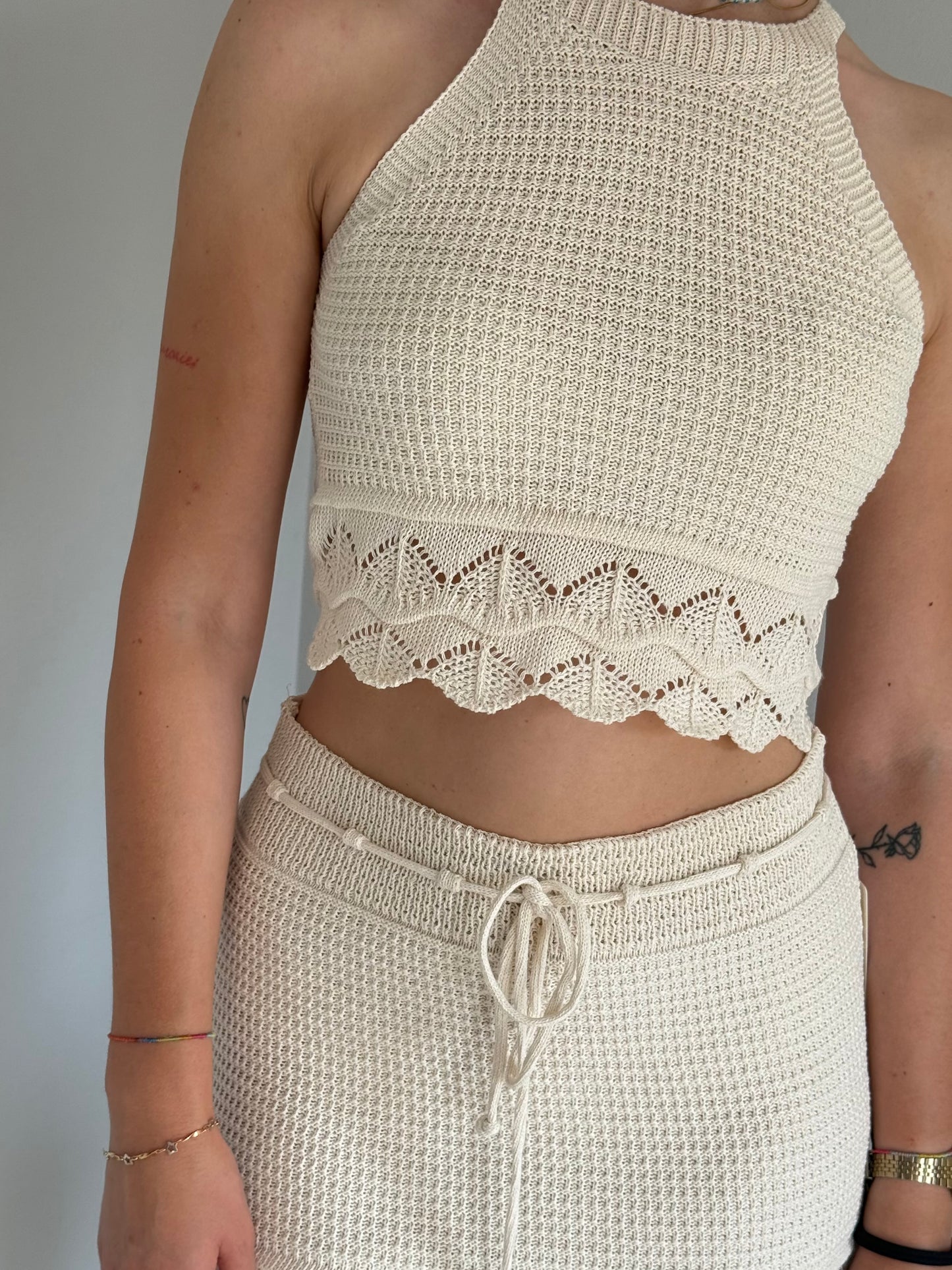 Coordinato Estivo Top e Gonna in Maglia