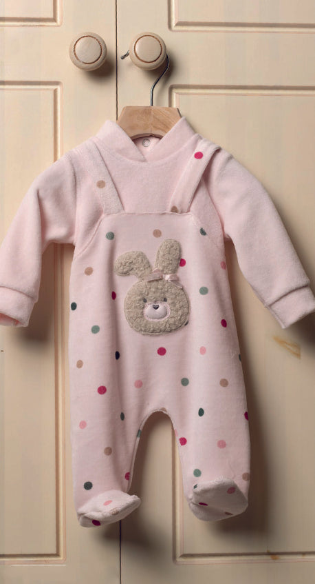 Tutina Intera in Ciniglia Neonato Gary 7002 Rosa