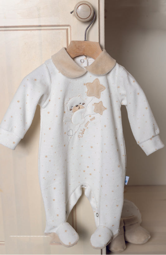 Tutina Intera in Ciniglia Neonato Gary 7061 Beige