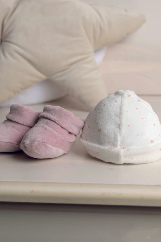 Berretto e Scarpette in Ciniglia Neonato Gary 7066