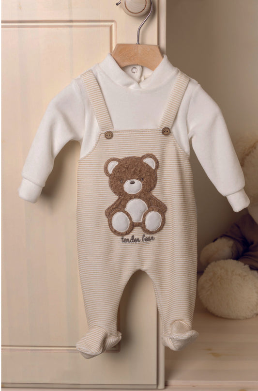 Pagliaccetto in Ciniglia Neonato Gary 7160 Beige