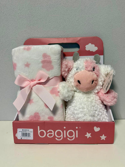 Set Plaid e Peluche Mucca Rosa Bagigi