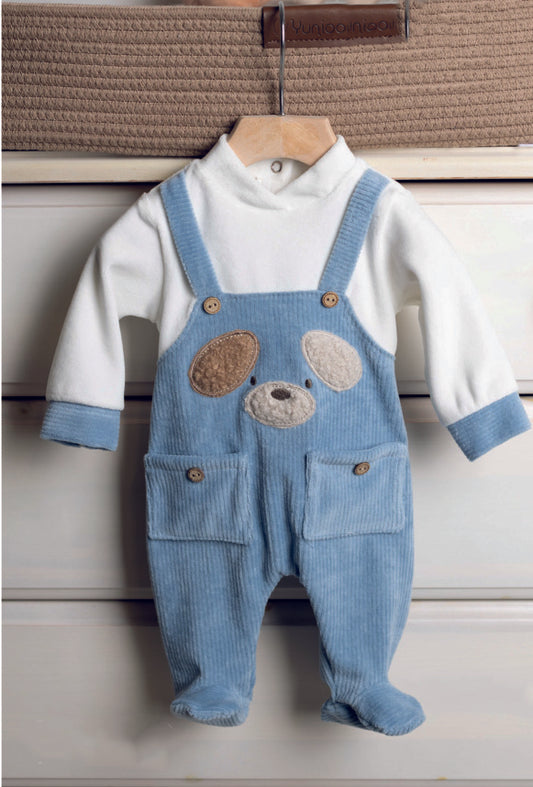 Pagliaccetto in Ciniglia Neonato Gary 7221 Azzurra