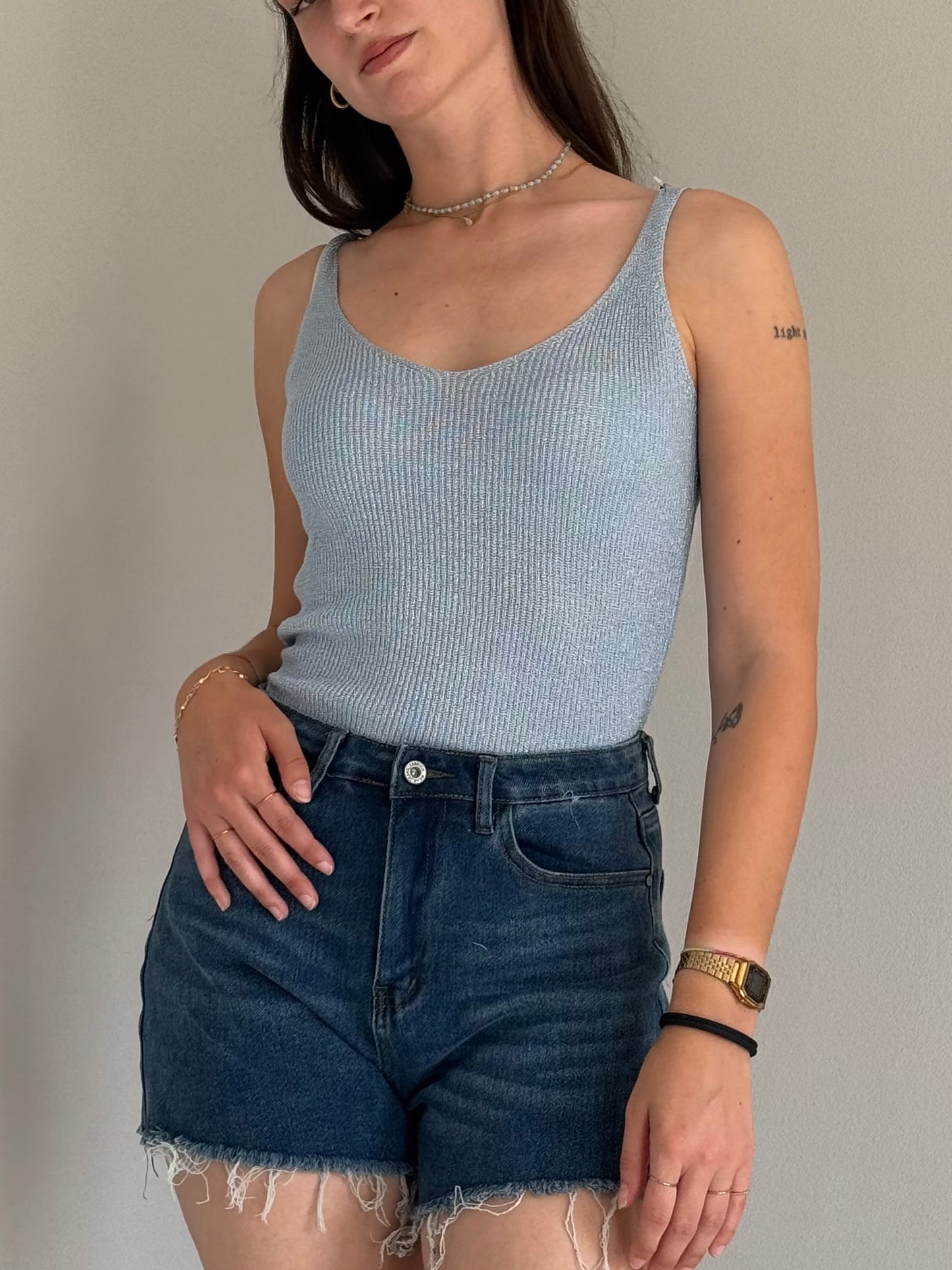 Canottiera Azzurra Leggera Donna
