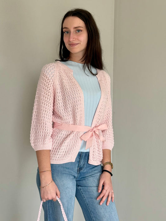 Cardigan in Filo con Fiocco