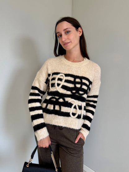 Maglio a Righe Bianche e Nere in Lana