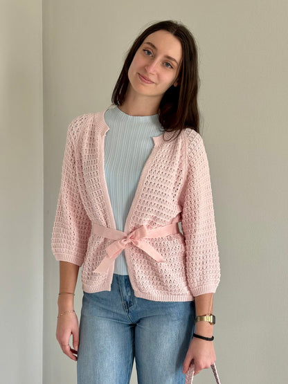 Cardigan in Filo con Fiocco