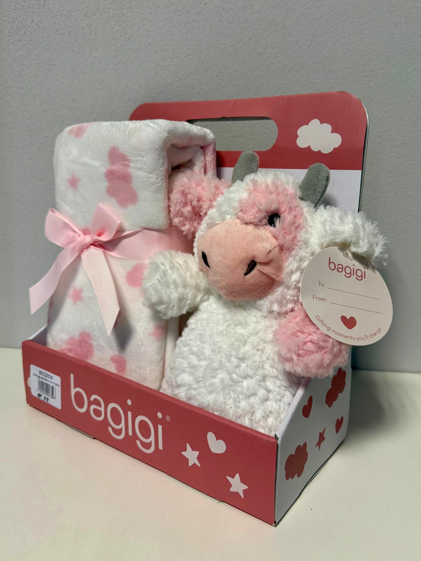 Set Plaid e Peluche Mucca Rosa Bagigi