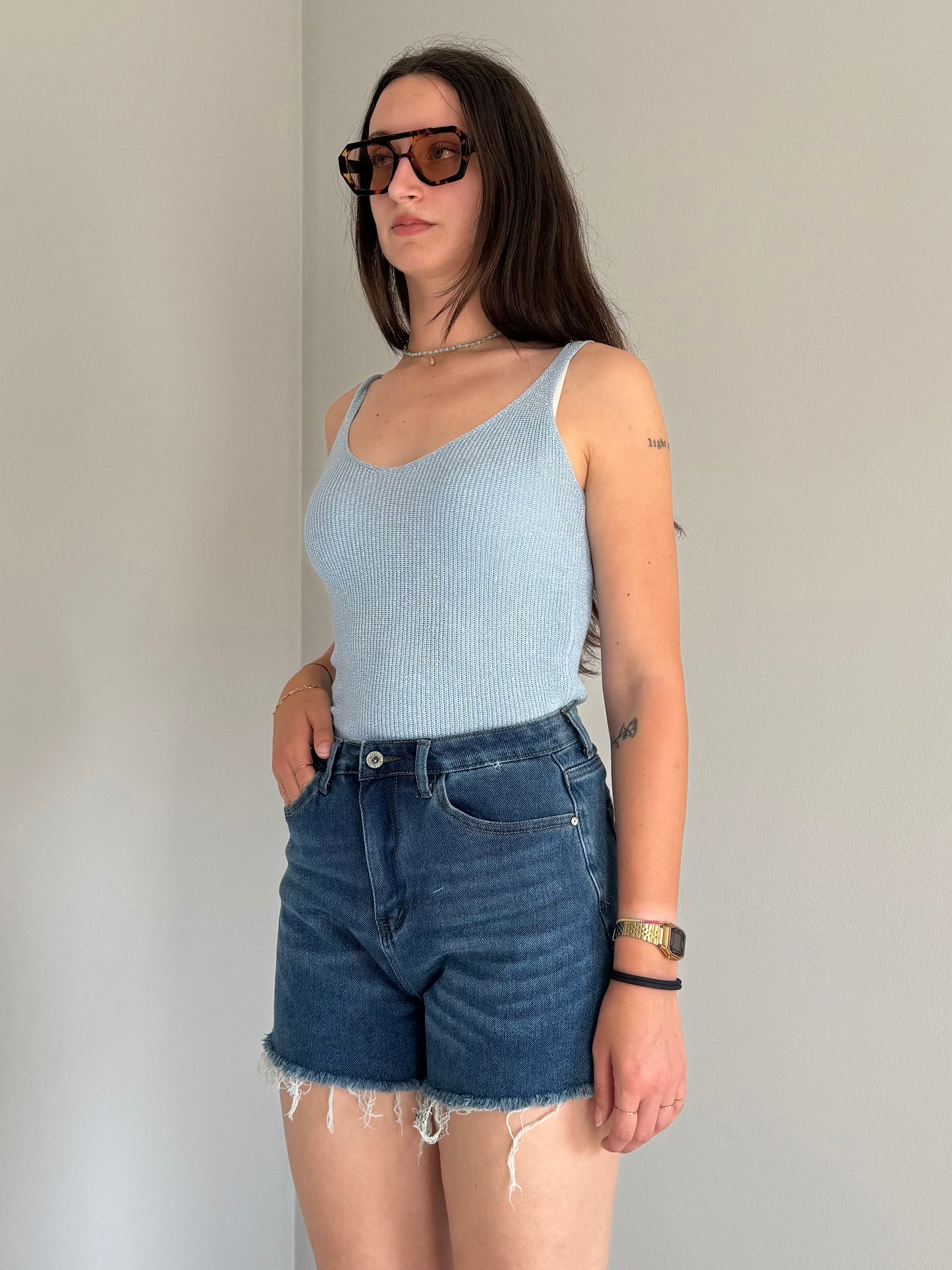 Short in Denim Scuro da Donna