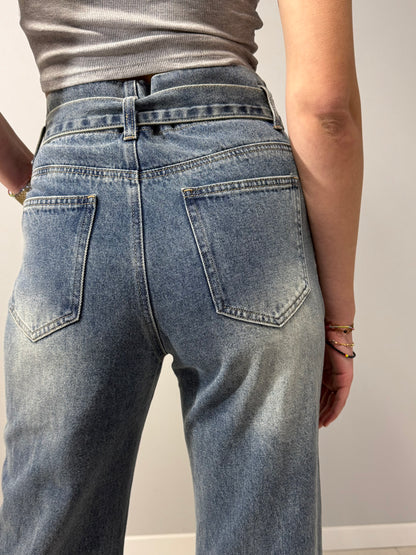 Jeans Palazzo con cintura