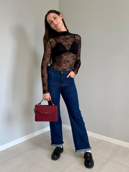 Maglia in Pizzo Trasparente