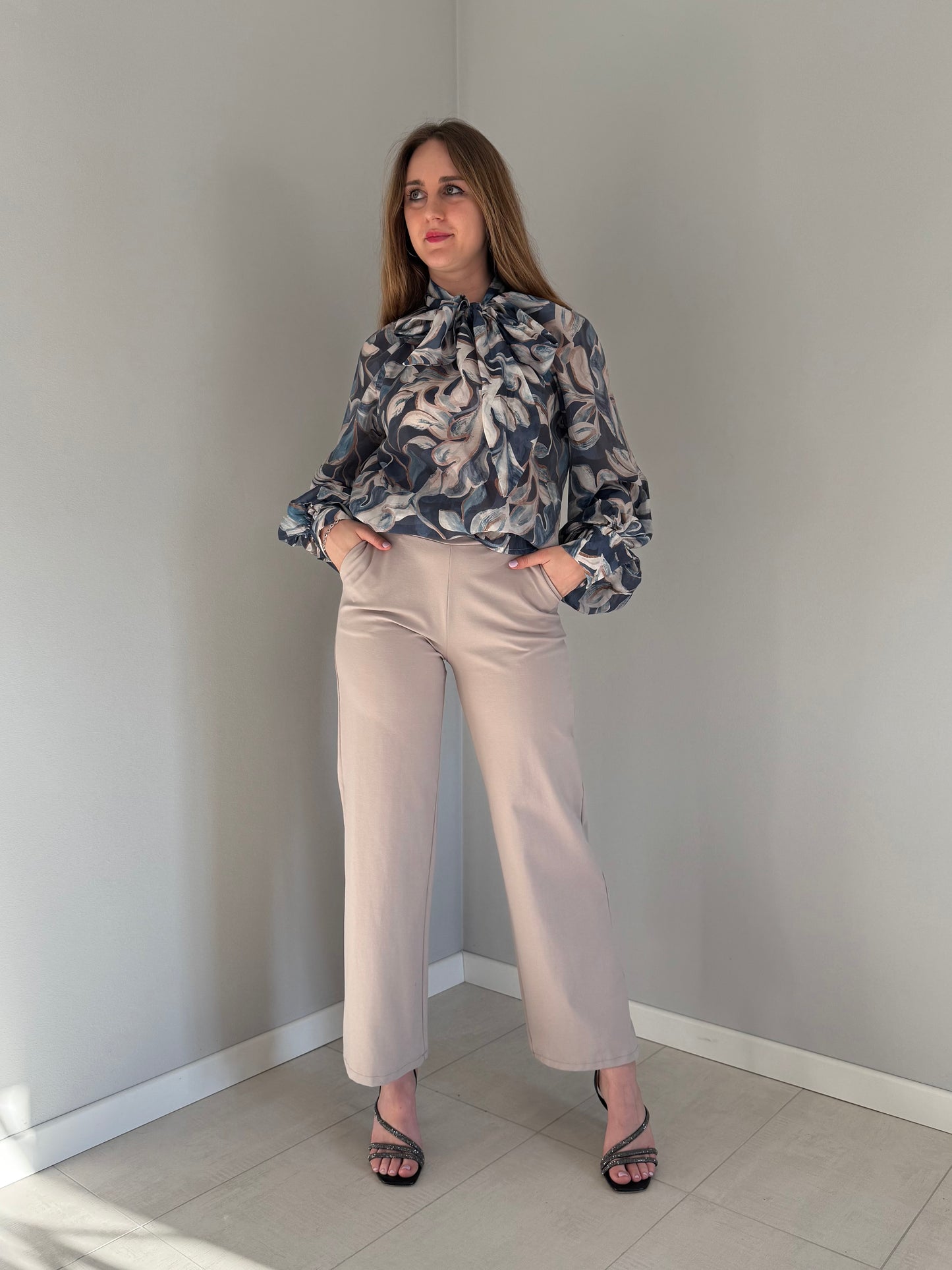 Pantaloni a Palazzo Beige