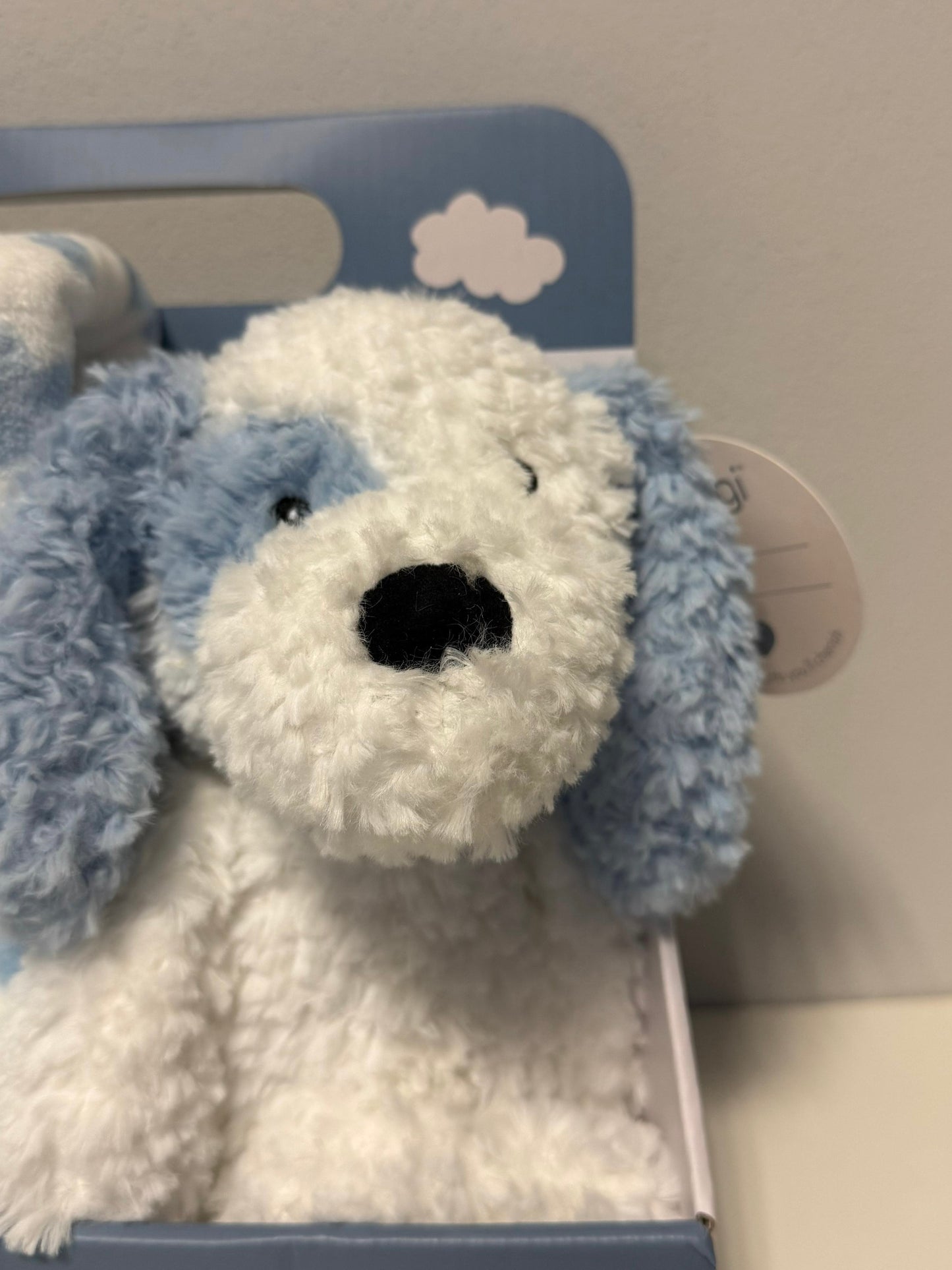 Set Plaid e Peluche Cane Azzurro Bagigi