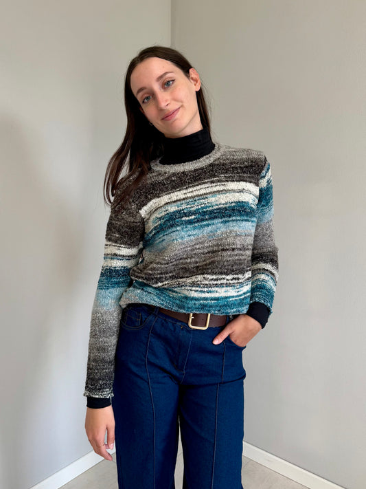Maglione in Lana Blu Sfumato