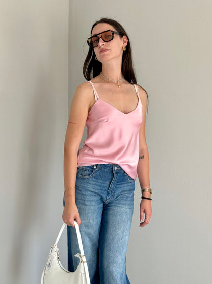 Canottiera Rosa Simil Raso