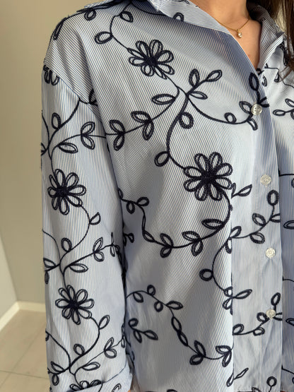 Camicia Ricamata Azzurra