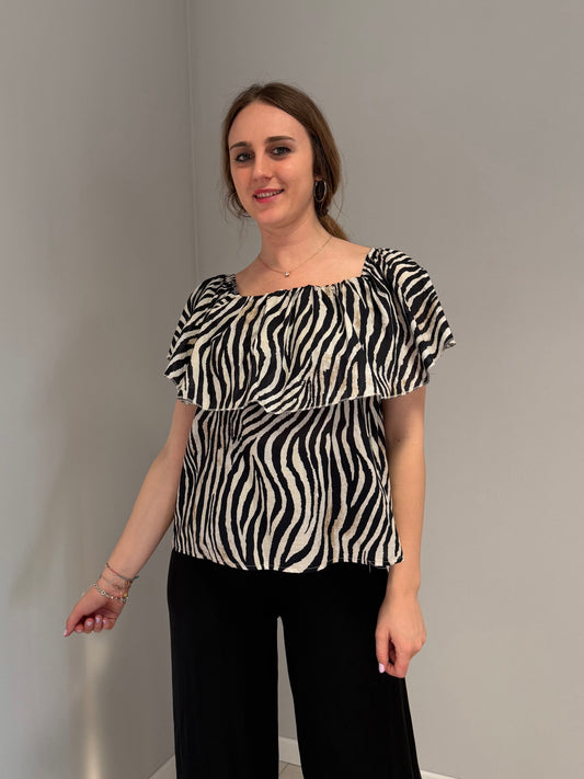 Blusa Zebrata con Balza