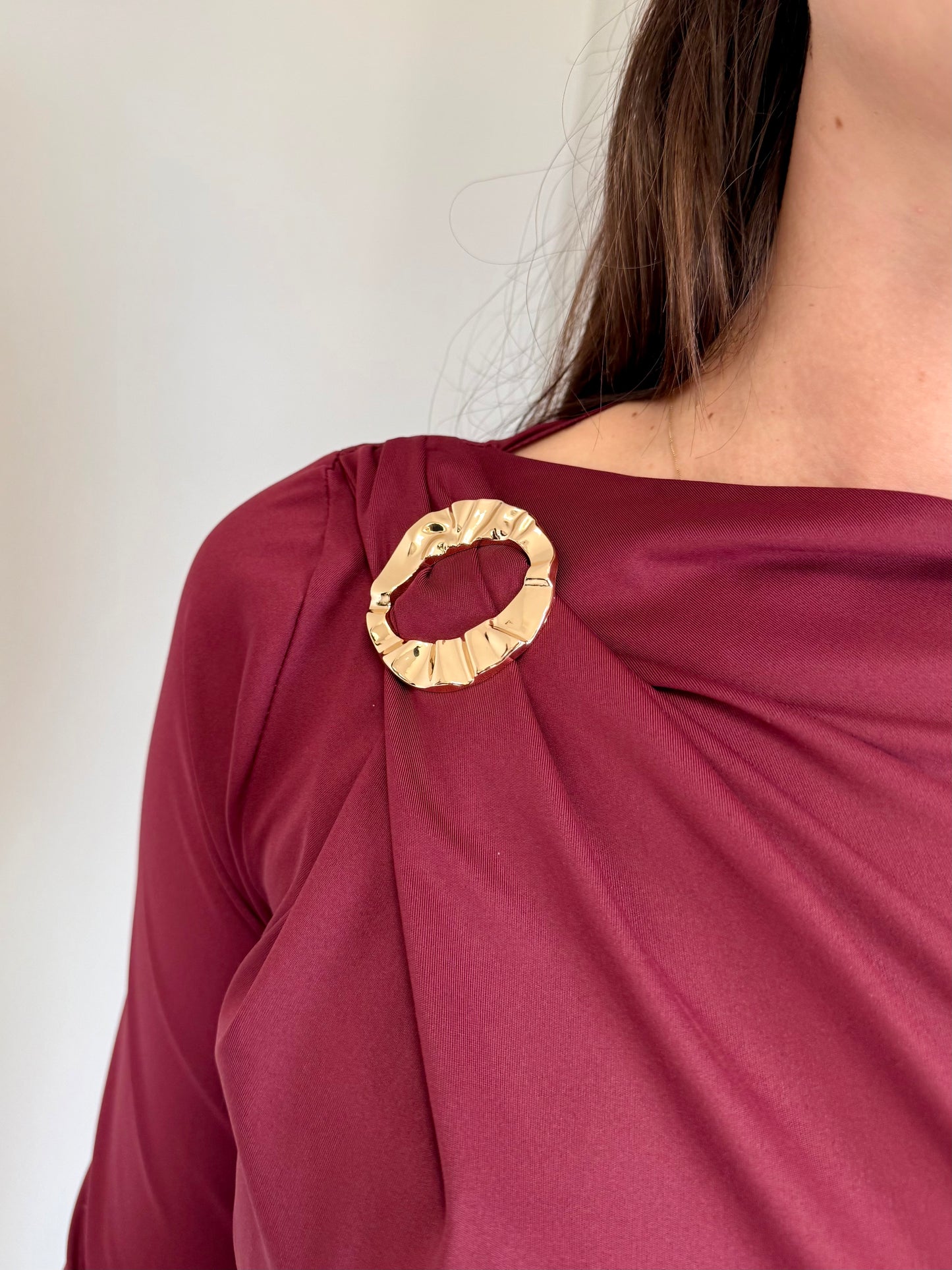 Body Aderente con Dettaglio Oro