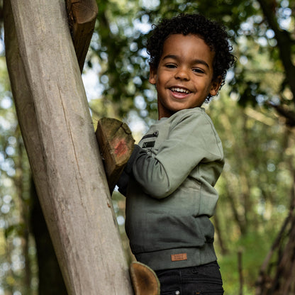 Felpa con Zip Verde da Bimbi Koko Noko Q52814-37