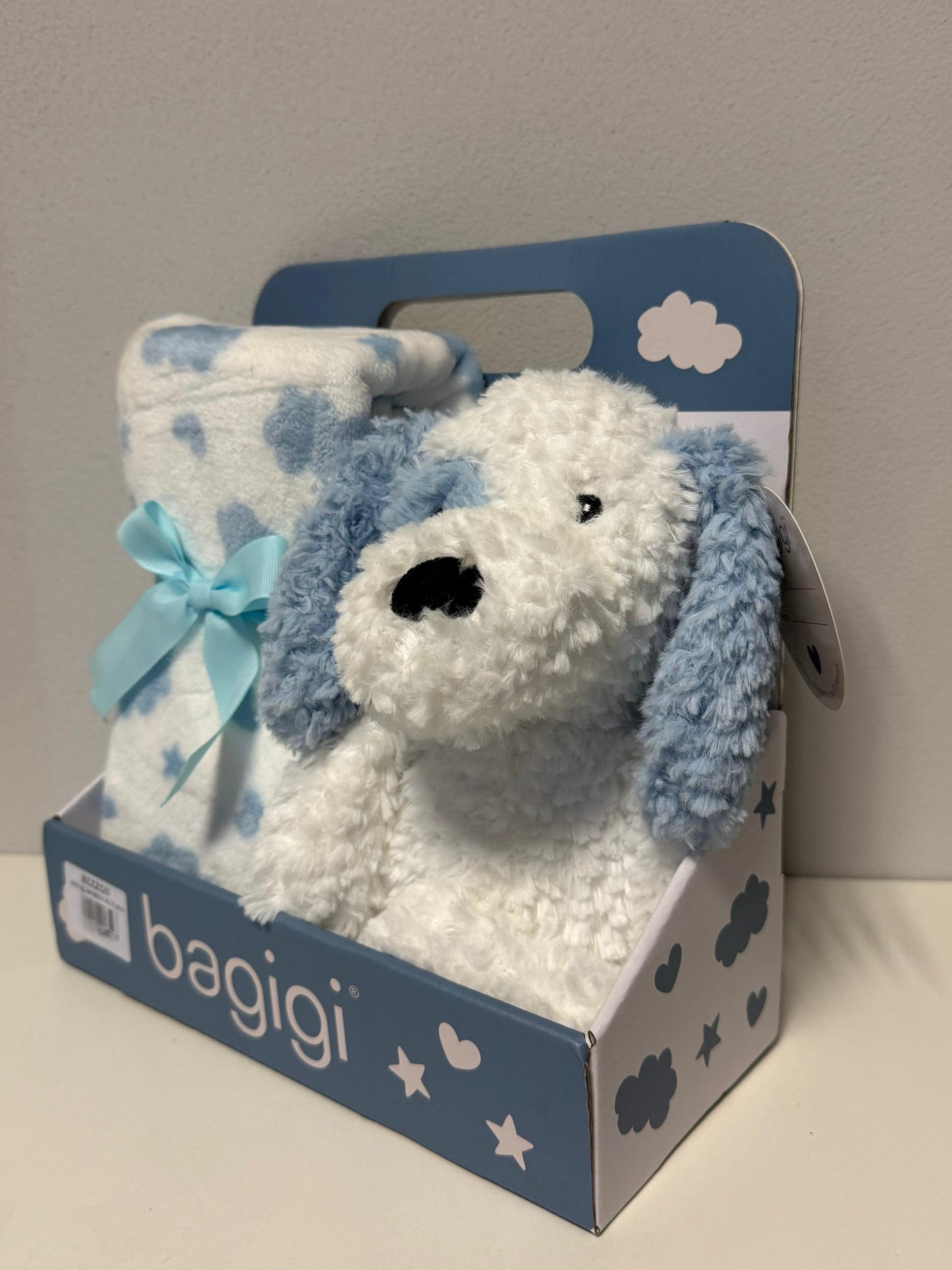 Set Plaid e Peluche Cane Azzurro Bagigi
