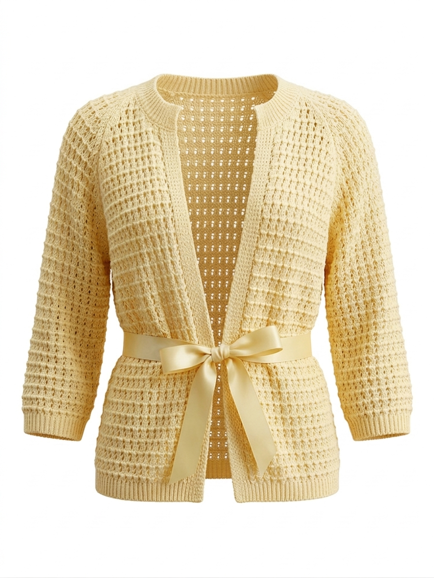 Cardigan in Filo con Fiocco