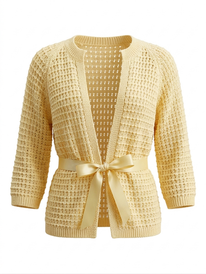 Cardigan in Filo con Fiocco