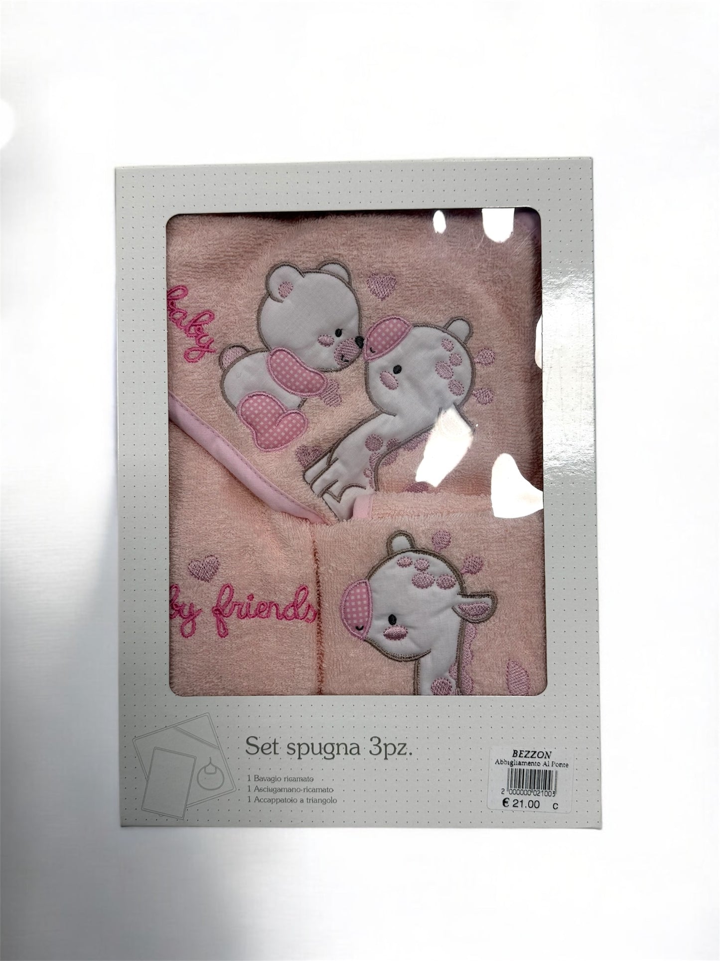 Set 3 Pezzi in Spugna Rosa