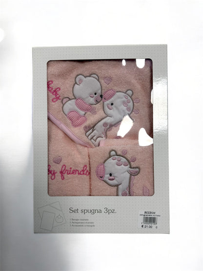 Set 3 Pezzi in Spugna Rosa