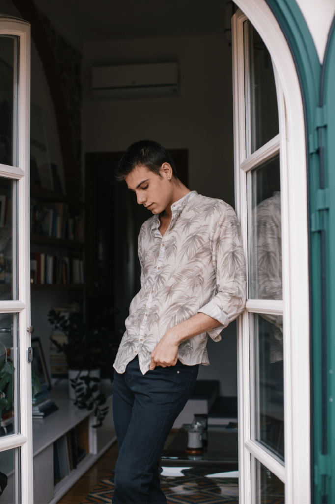 Camicia da Uomo Maniche Lunghe Felce