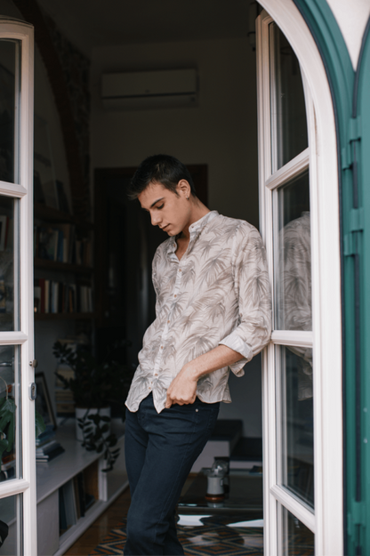 Camicia da Uomo Maniche Lunghe Felce