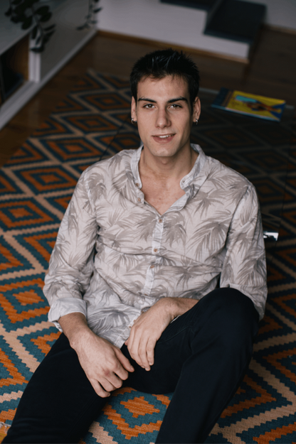 Camicia da Uomo Maniche Lunghe Felce