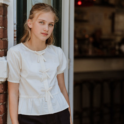 T-shirt Elegante con Fiocchi da Bambina No way Monday