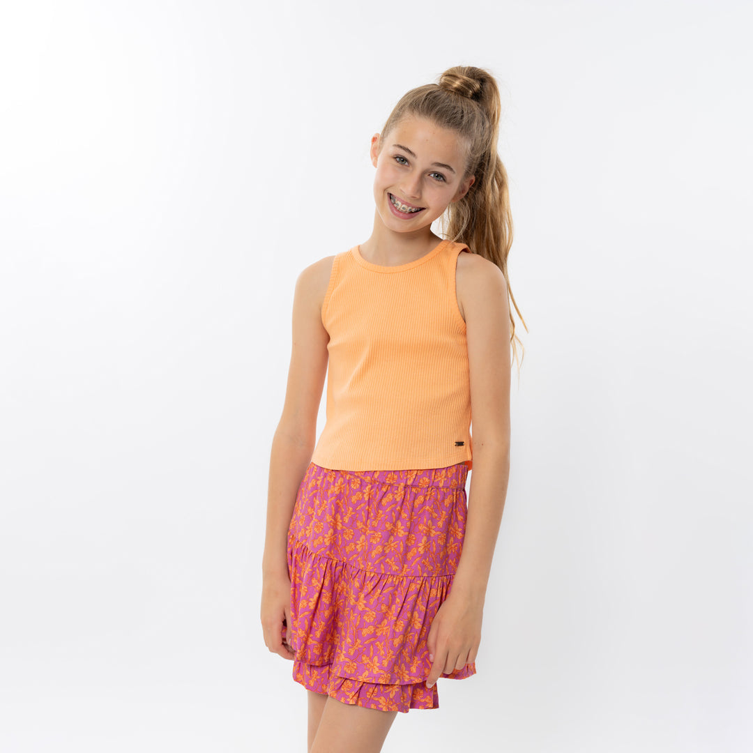 Canottiera Arancione Elasticizzata da Bambina No way Monday N58100